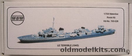 WSW 1/700 Le Terrible (1945) French Destroyer, 700-026 plastic model kit